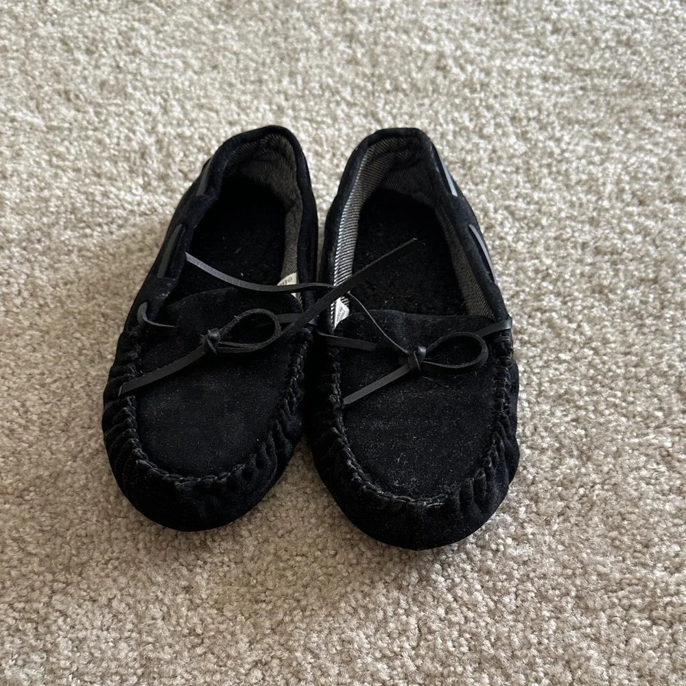 Kids Black Moccasins